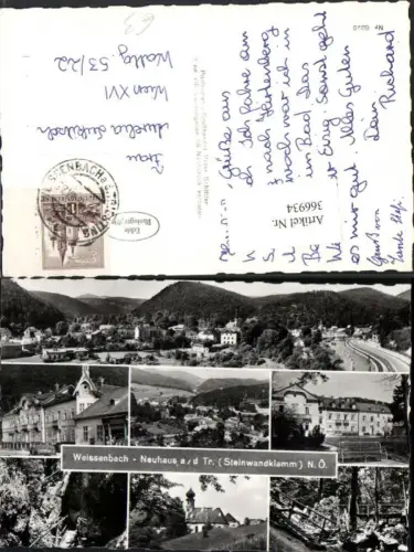 366934,Weißenbach Neuhaus an d. Triesting Totale Steinwandklamm Mehrbildkarte