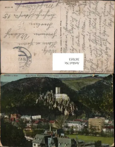 387053,Baden b. Wien Helenental Burg Ruine Rauhenstein m. Pension Silvanna