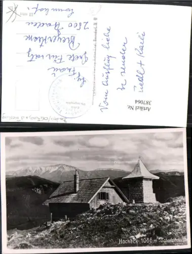 387064,Hocheck Schutzhaus Berghütte b. Furth an d. Triesting Bergkulisse