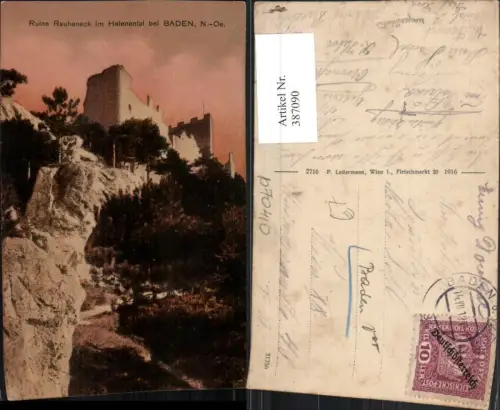 387090,Baden b. Wien Helenental Ruine Rauheneck