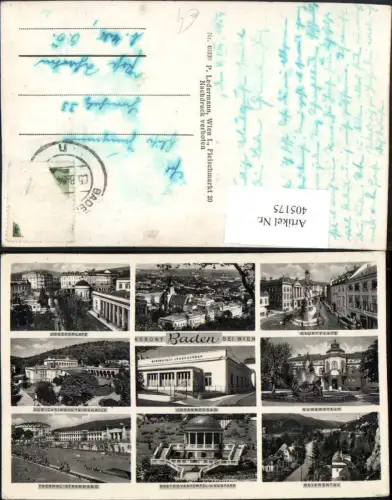 405175,Baden b. Wien Totale Casino Hauptplatz Kurhaus Mehrbildkarte