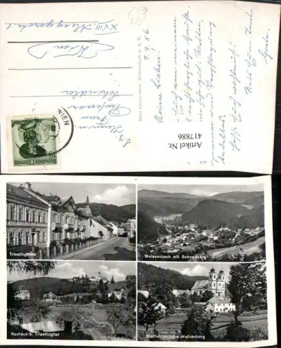 417886,Weissenbach an d. Triesting Totale Neuhaus Hafnerberg Kirche Mehrbildkarte