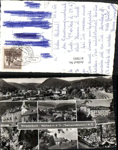 417893,Weissenbach Neuhaus an d. Triesting Totale Steinwandklamm Mehrbildkarte
