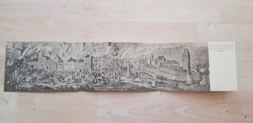 575839,tolle Klapp AK Perchtoldsdorf Zerstörung 1683 durch die Türken