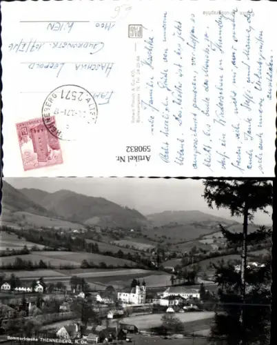 590832,Foto Ak Thenneberg Ansicht m. Kirche Altenmarkt an der Triesting