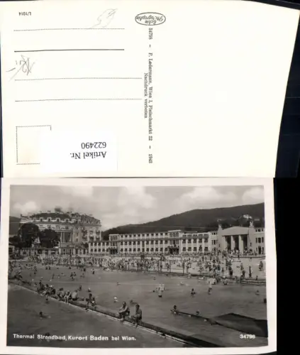 622490,Foto Ak Baden b. Wien Thermal Strandbad