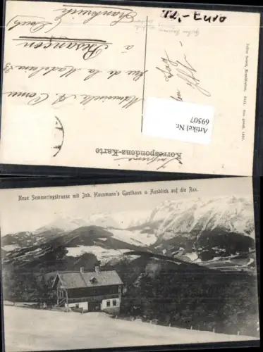 69507,Gasthaus Joh. Hausmann Aublick gegen Rax Reichenau Neunkirchen