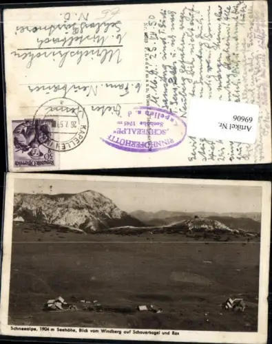 69606,Schneealpe Blick v. Windberg auf Schauerkogel und Rax Reichenau Puchberg