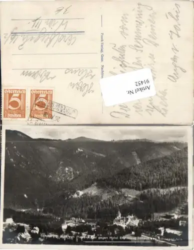 91452,Semmering Hotel Erzherzog Johann 1928