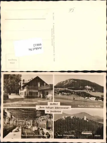 99812,Dreistätten Scherrerwirt Starhemberg Gasthaus Hohe Wand