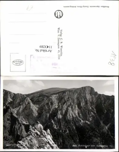 110289,Rax Kahlmäuer vom Kaisersteig Reichenau 1938