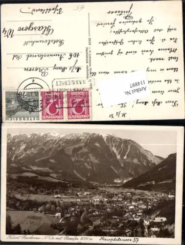 114897,Reichenau a.d. Rax m. Raxalpe 1930