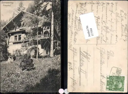117584,Semmering Pfarrhof Partie 1905