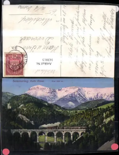 163813,Semmering Kalte Rinne Viadukt Eisenbahn Dampflok 1917