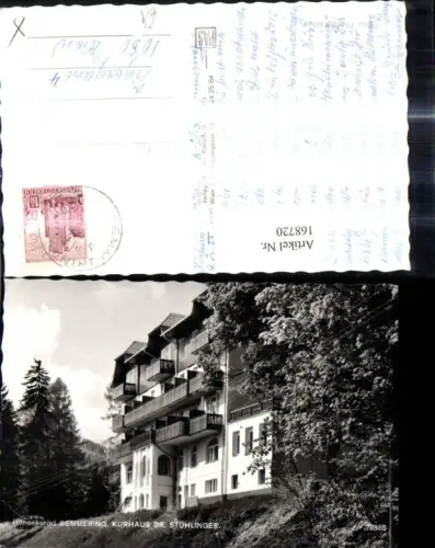 168720,Foto Ak Semmering Kurhaus Dr. Stühlinger