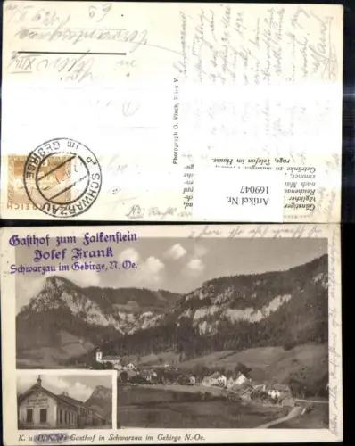 169047,Mehrbild Ak Schw Gebirge Gasthof z. Falkenstein Hotel Frank