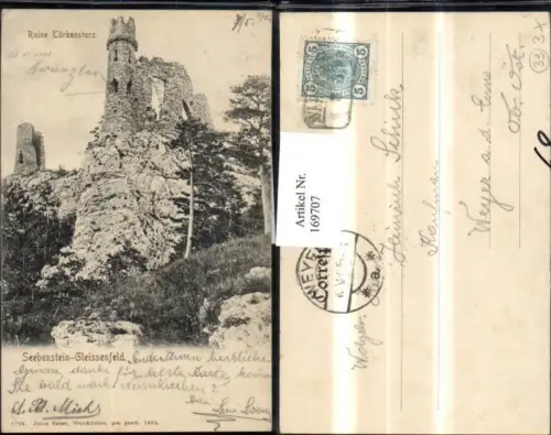 169707,Neunkirchen Seebenstein Gleissenfeld Ruine Türkensturz