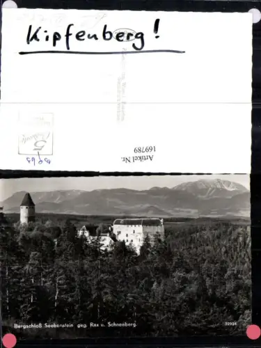 169789,Neunkirchen Bergschloss Sebenstein geg. Rax u. Schneeberg