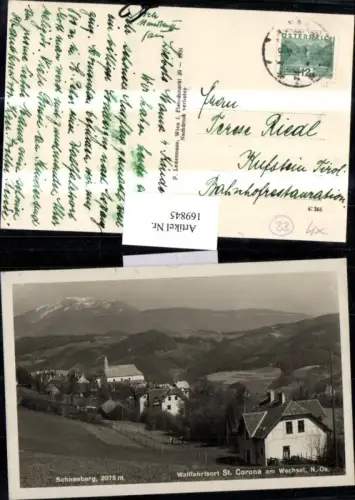 169845,St. Corona Wallfahrtsort am Wechsel Ortsansicht Schneeberg