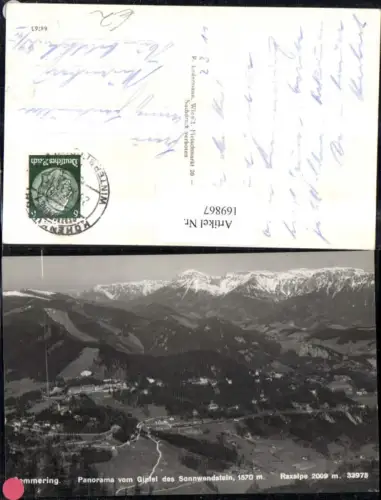 169867,Semmering Totale v. Gipfel des Sonnenwendstein Raxalpe