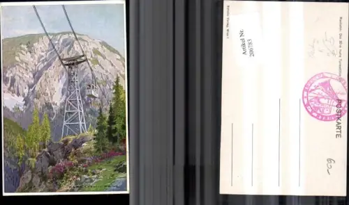 206783,Künstler Ak Karl Ludwig Prinz Raxbahn Turmstütze III Gondel Bergbahn Seilbahn Reichenau