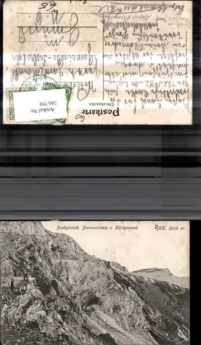 206799,Rax Predigtstuhl Bismarcksteig u. Königswand Personen Bergsteiger Wanderer Reichenau