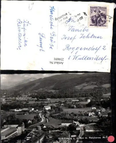 234691,Hirschwang an d. Rax Teilansicht m. Reichenau