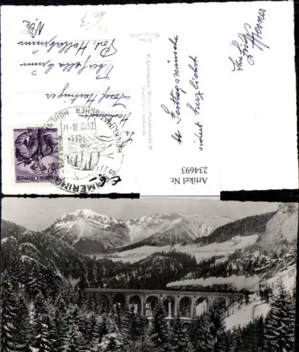 234693,Semmering Kalte Rinne geg. Rax Eisenbahnlinie Brücke