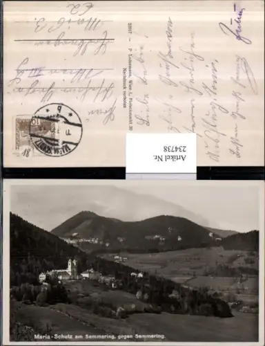 234738,Maria Schutz am Semmering Totale geg. Semmering