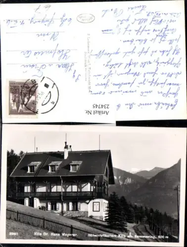 234745,Küb am Semmering Villa Dr. Hans Wegerer