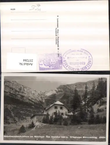 237284,Naturfreundeschutzhaus am Waxriegel Rax b. Prein Reichenau