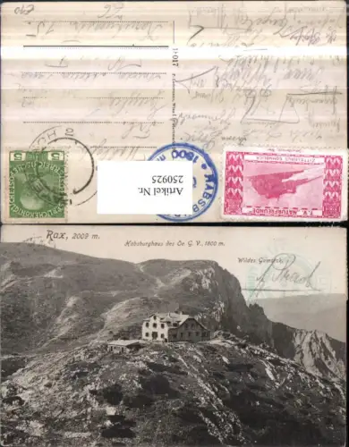 250925,Rax b. Reichenau Habsburghaus u. Wildes Gamseck Bergkulisse