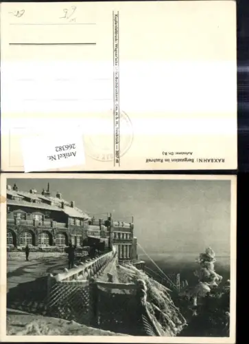 266382,Künstler Ak Dr. B.Raxbahn Bergstation i. Rauhreif Hirschwand Reichenau a. d. Rax