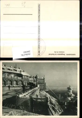 266383,Künstler Ak Dr. B.Raxbahn Bergstation i. Rauhreif Hirschwand Reichenau a. d. Rax