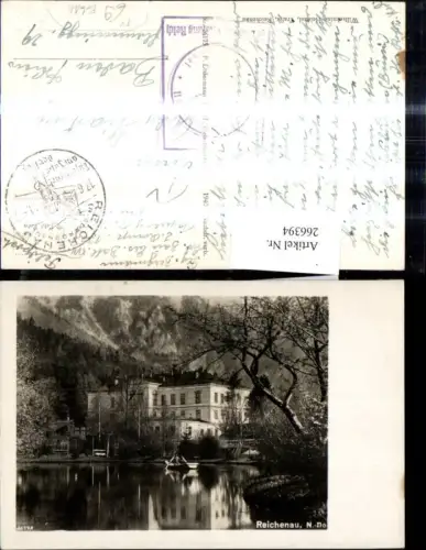 266394,Foto Ak Reichenau a. d. Rax Haus See Ruderboot Boot Feldpost Landwehr Bau Ersatz Batallion 17