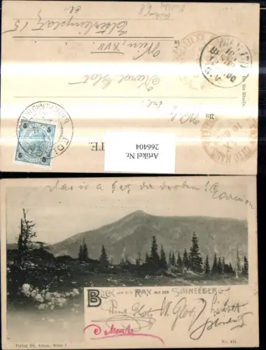 266404,Blick v. d. Rax a. d. Schneeberg Reichenau Puchberg