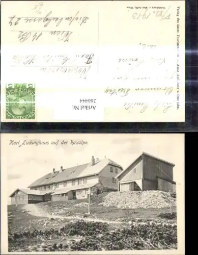 266444,Raxalpe Karl Ludwig Schutzhaus Reichenau a. d. Rax