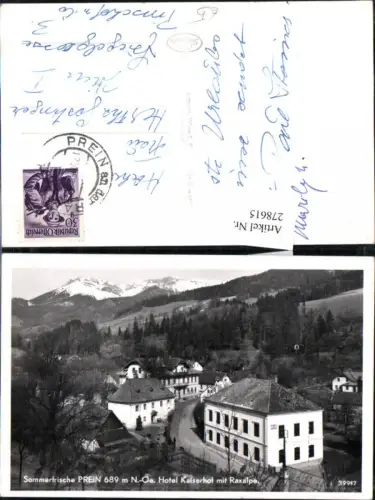 278615,Prein Hotel Kaiserhof m. Raxalpe Bergkulisse