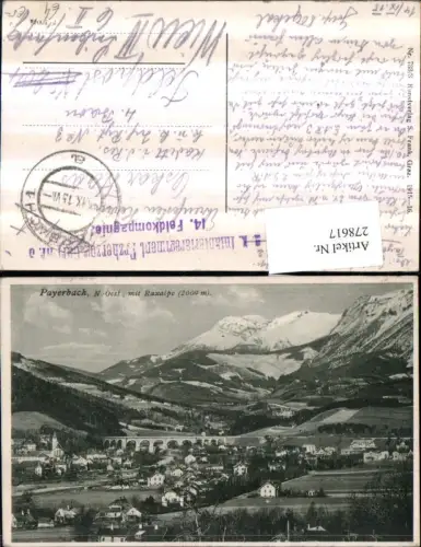 278617,Payerbach Totale m. Raxalpe Bergkulisse Viadukt