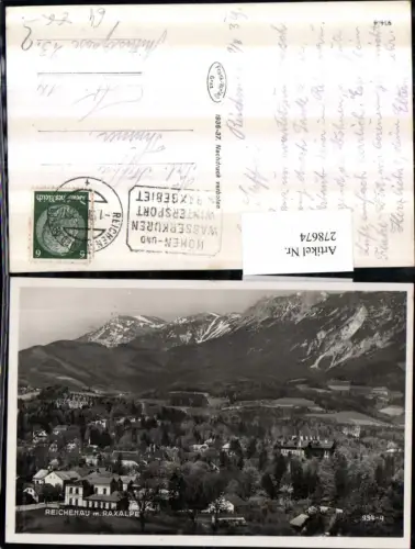 278674,Reichenau an d. Rax Totale m. Raxalpe Bergkulisse