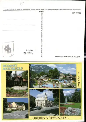 288032,Reichenau an d. Rax Freibad Springbrunnen Straßenansicht Mehrbildkarte