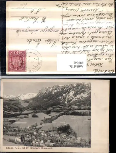 288042,Edlach Totale m. Dr. Konrieds Kuranstalt Bergkulisse