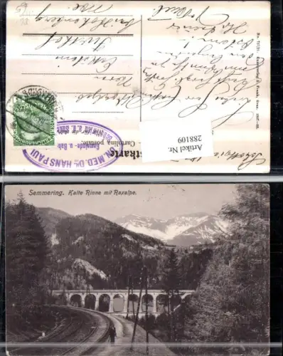 288109,Semmering Semmeringbahn Kalte Rinne Viadukt m. Raxalpe Bergkulisse