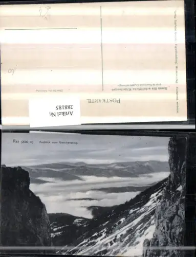 288185,Rax Ausblick vom Gretchensteig Bergkulisse b. Prein