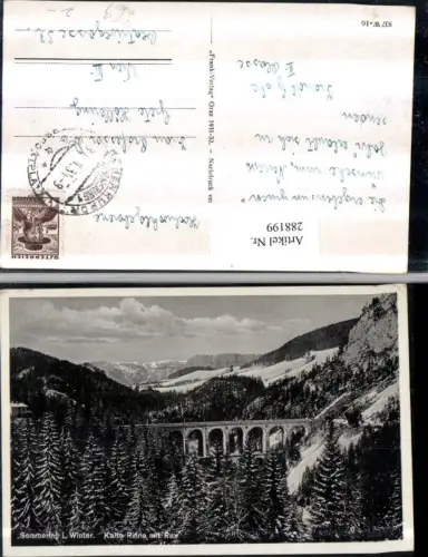 288199,Semmering Kalte Rinne Viadukt Semmeringbahn geg. Rax Winterbild