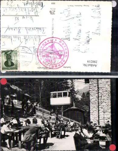 288219,Raxbahn Garten d. Talstations-Gasthofes Seilbahn b. Reichenau