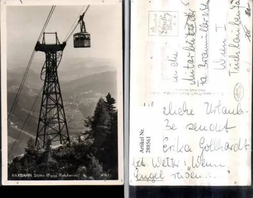 288561,Raxbahn Seilbahn Stütze geg. Reichenau Totale