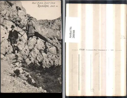 288588,Raxalpe Karl Franz Josef-Steig b. Reichenau Bergsteiger