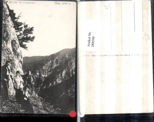 288590,Rax Auf d. Brandschneide Bergkulisse b. Reichenau Bergsteiger