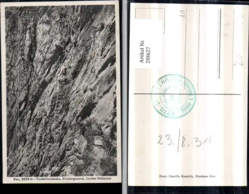 288627,Rax Teufelsbadstube Einstiegswand Großes Höllental b. Reichenau